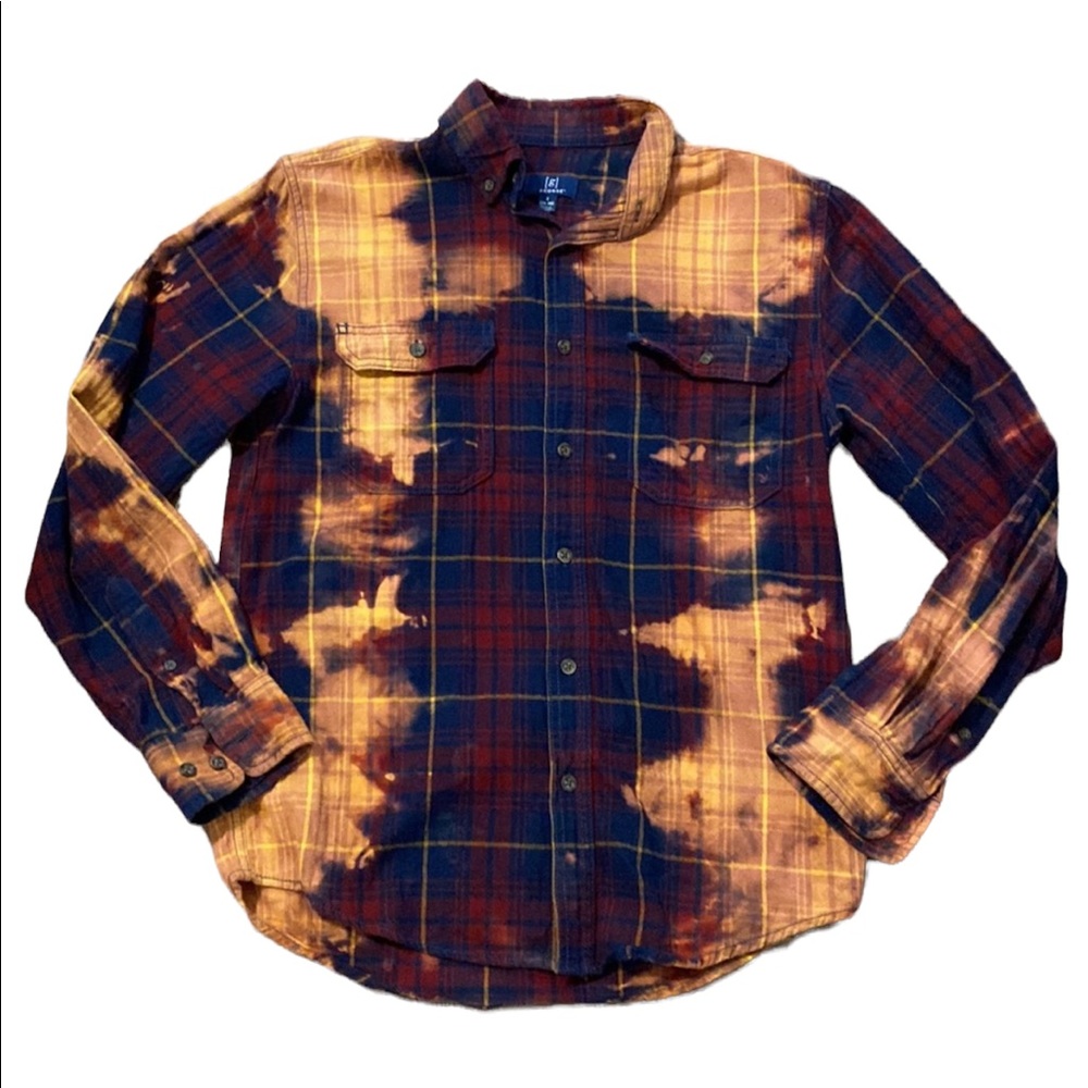 Bleached grunge flannel shirt